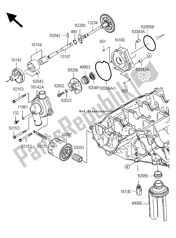 Order oil pump spareparts for the Kawasaki Ninja ZX 6R at